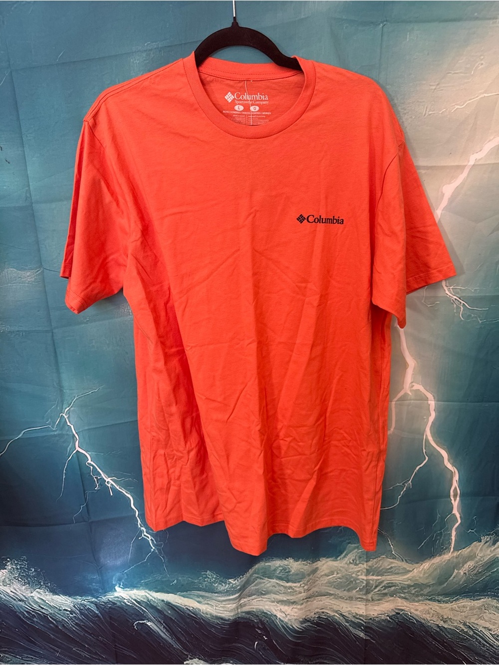 Columbia Short Sleeve Tee in Coral Orange with Logo